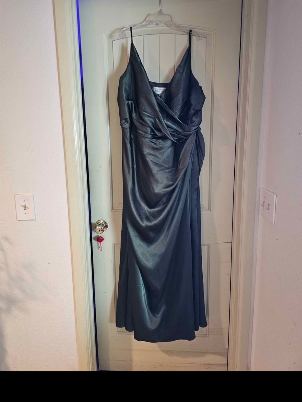 Signature Satin Maxi Dress in Charcoal